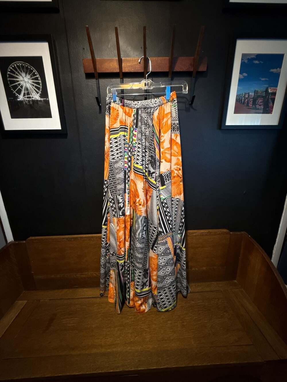 Magic Brand Multicolor Geometric and Floral Print Elastic Waist Maxi Skirt